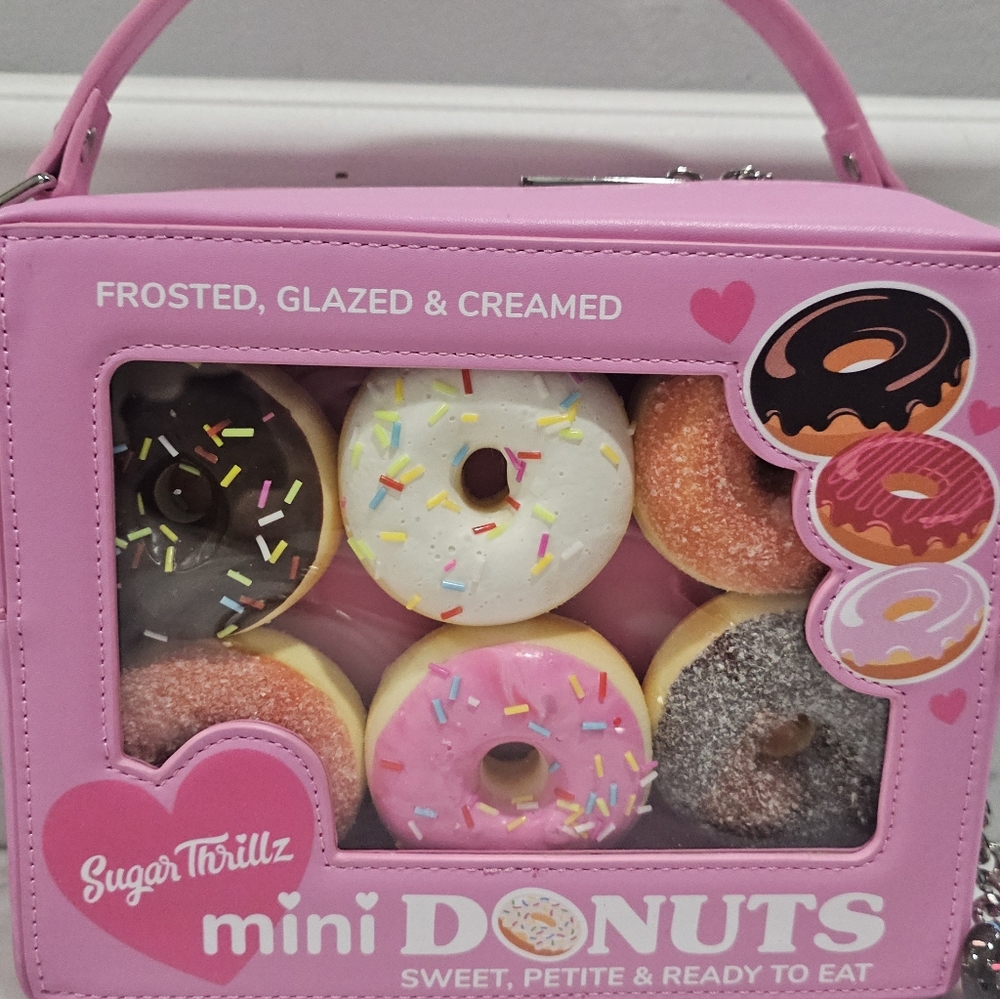 Dolls Kill Sugar Thrillz Donut Looking Like A Snack Crossbody Bag Pink Purse 💗 - Picture 11 of 16